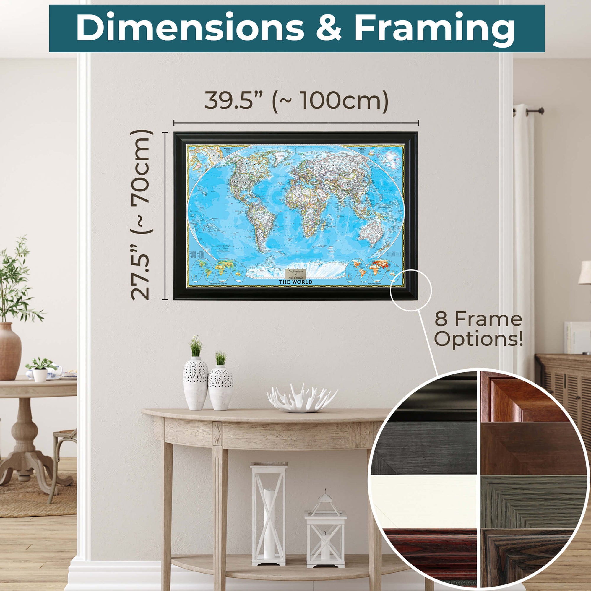 Classic World Map with Pins | Classic Wall Map | Pin Map of the World ...