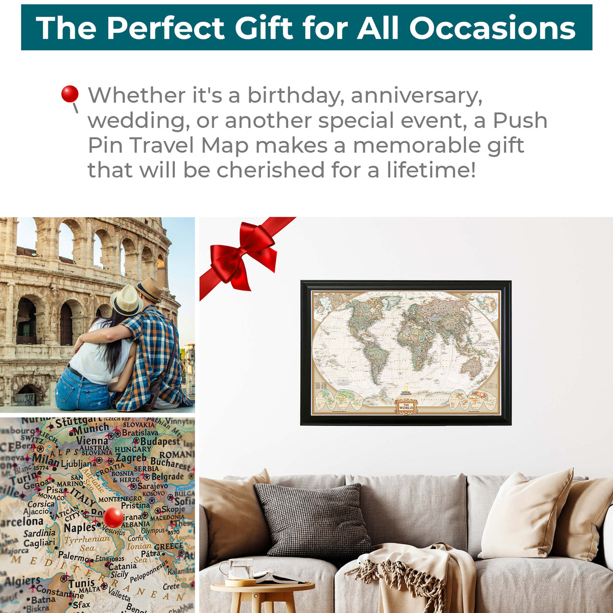 Executive World Push Pin Travel Maps - The Perfect Gift