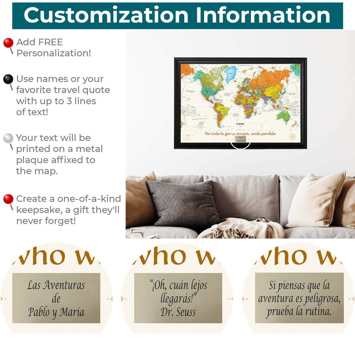 Spanish Contemporary World Map Customization Info