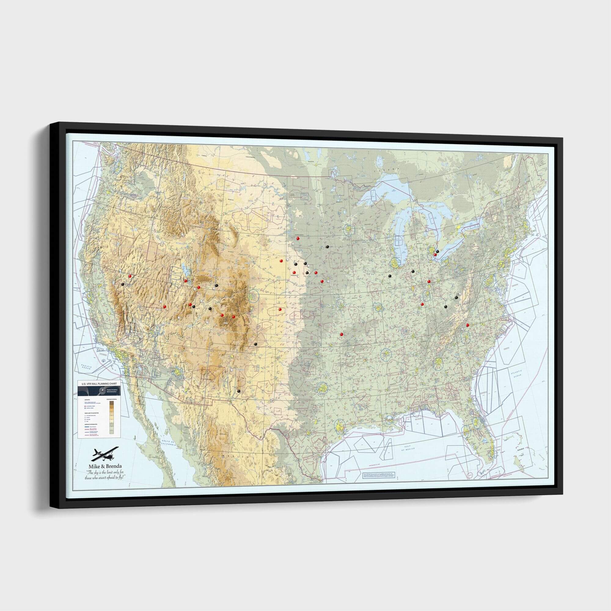 Canvas - Pilot's VFR USA Travel Pin Map