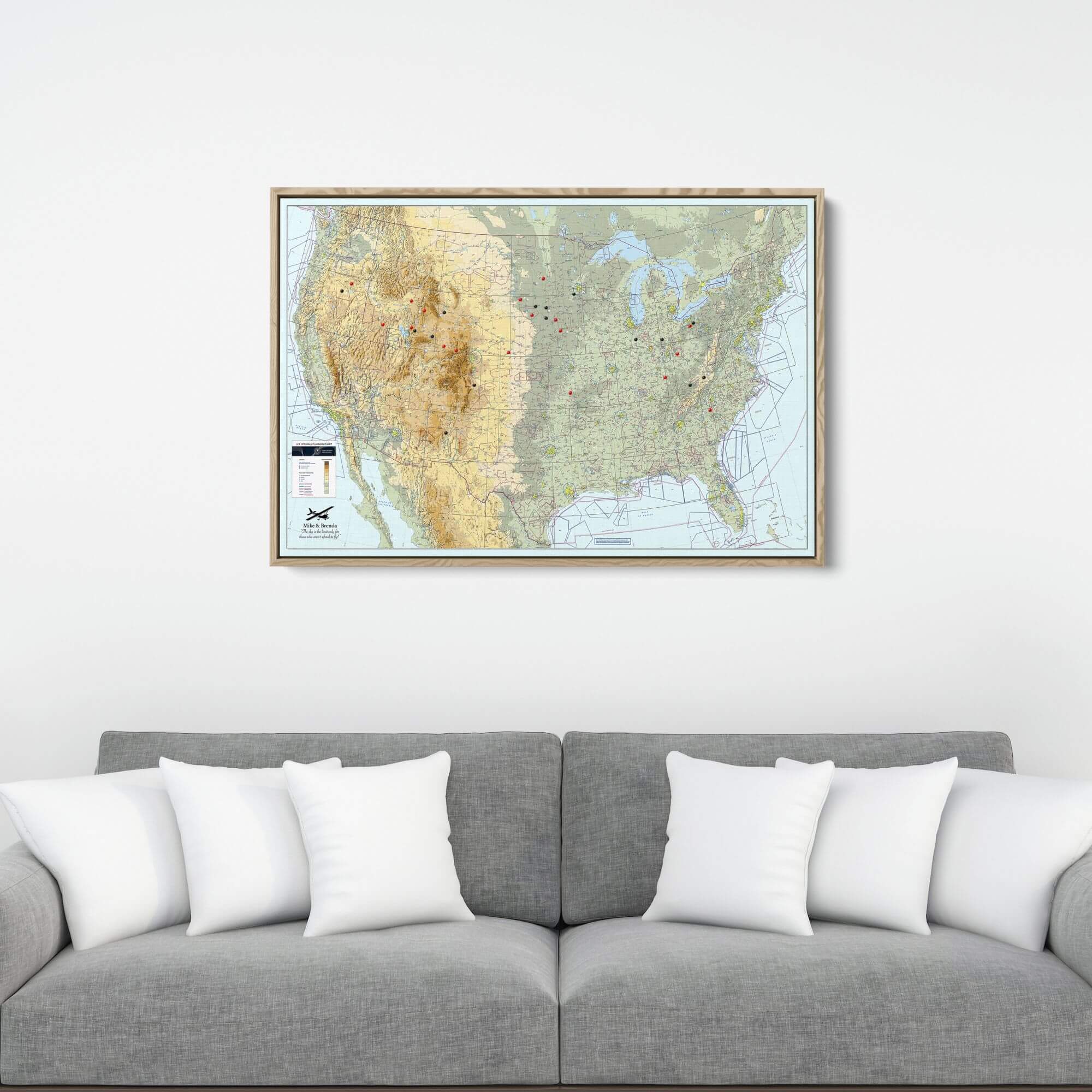 Canvas - Pilot's VFR USA Travel Pin Map
