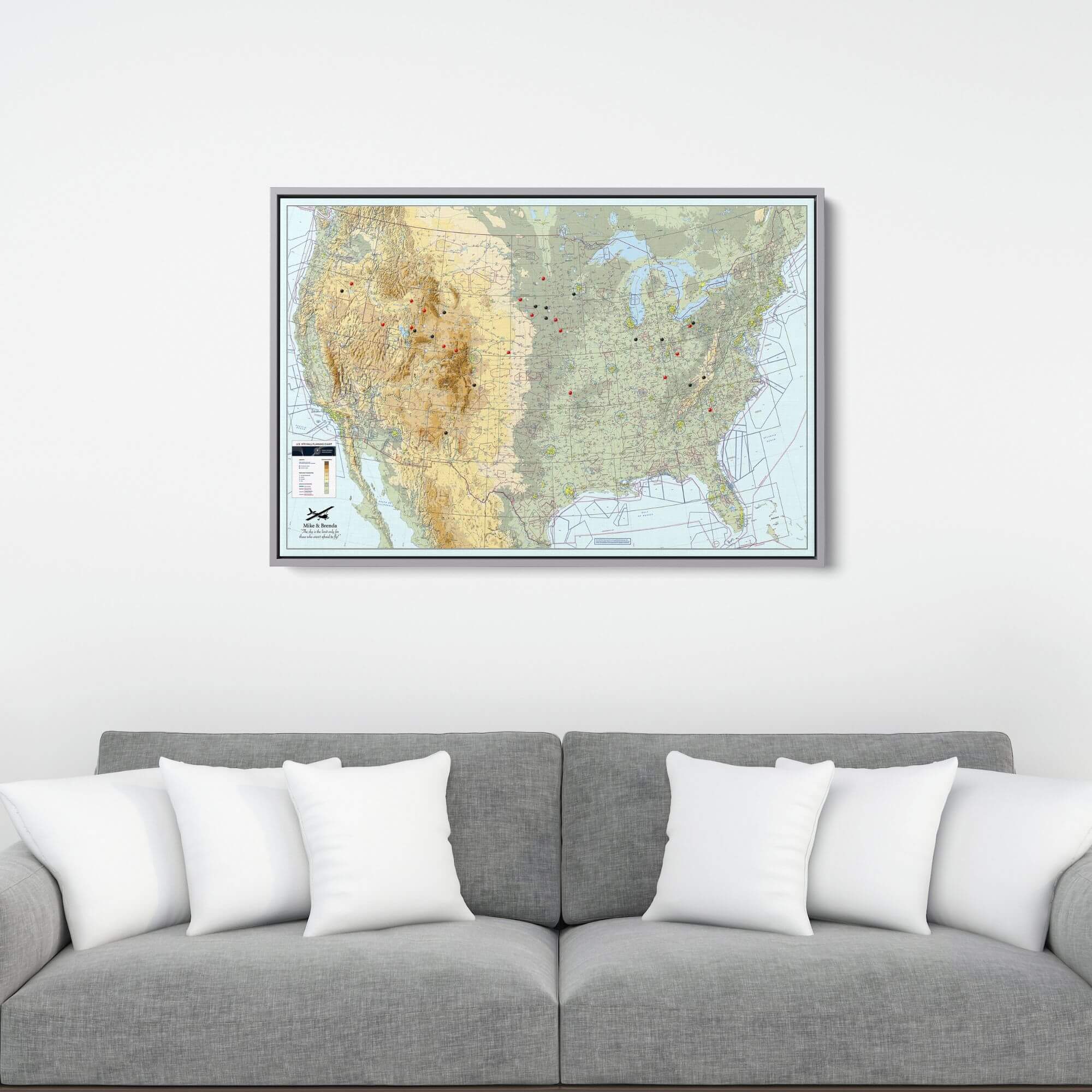 Canvas - Pilot's VFR USA Travel Pin Map