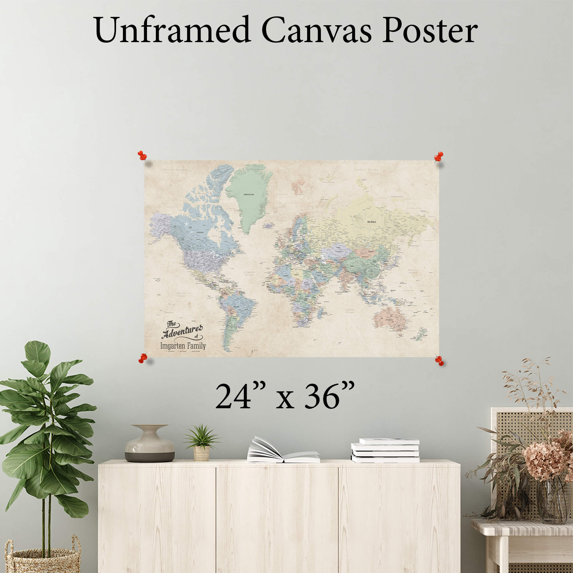 Sandy Dreams World Map Poster - 24x36