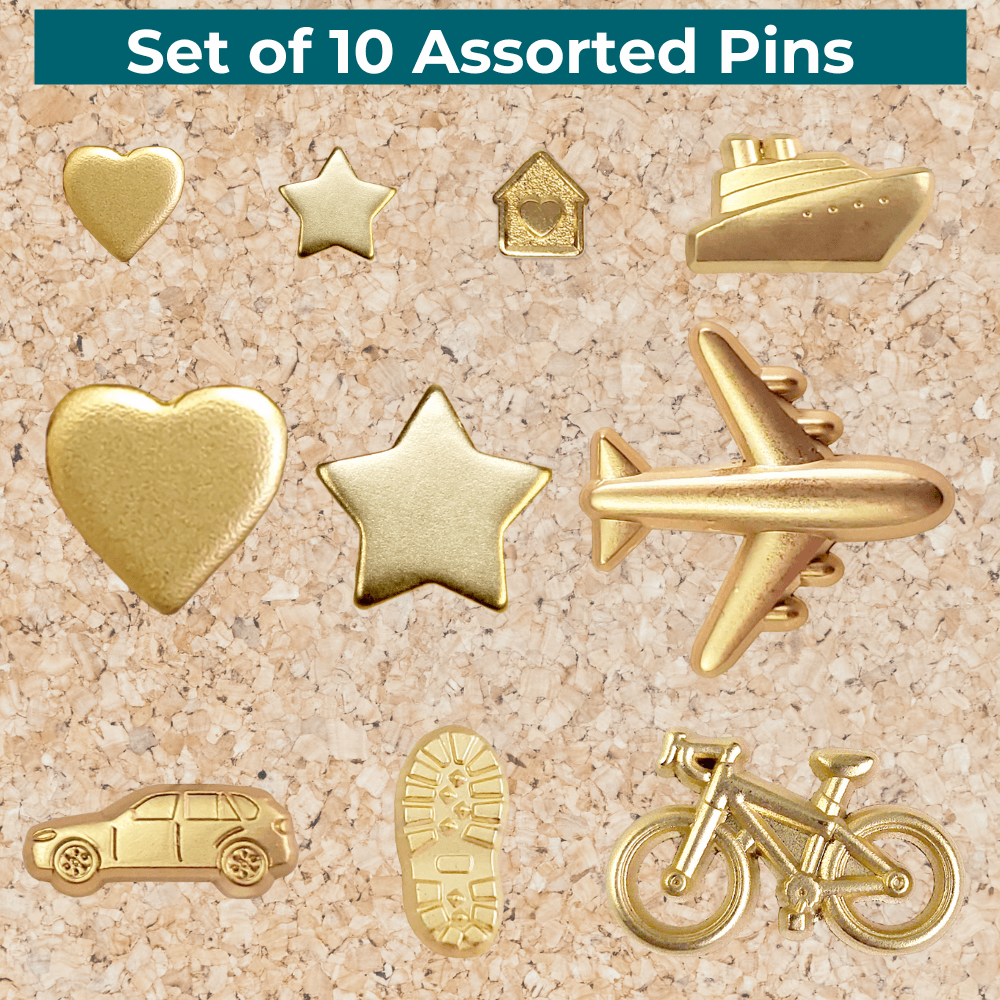 Set of 10 Assorted Pins - Gold