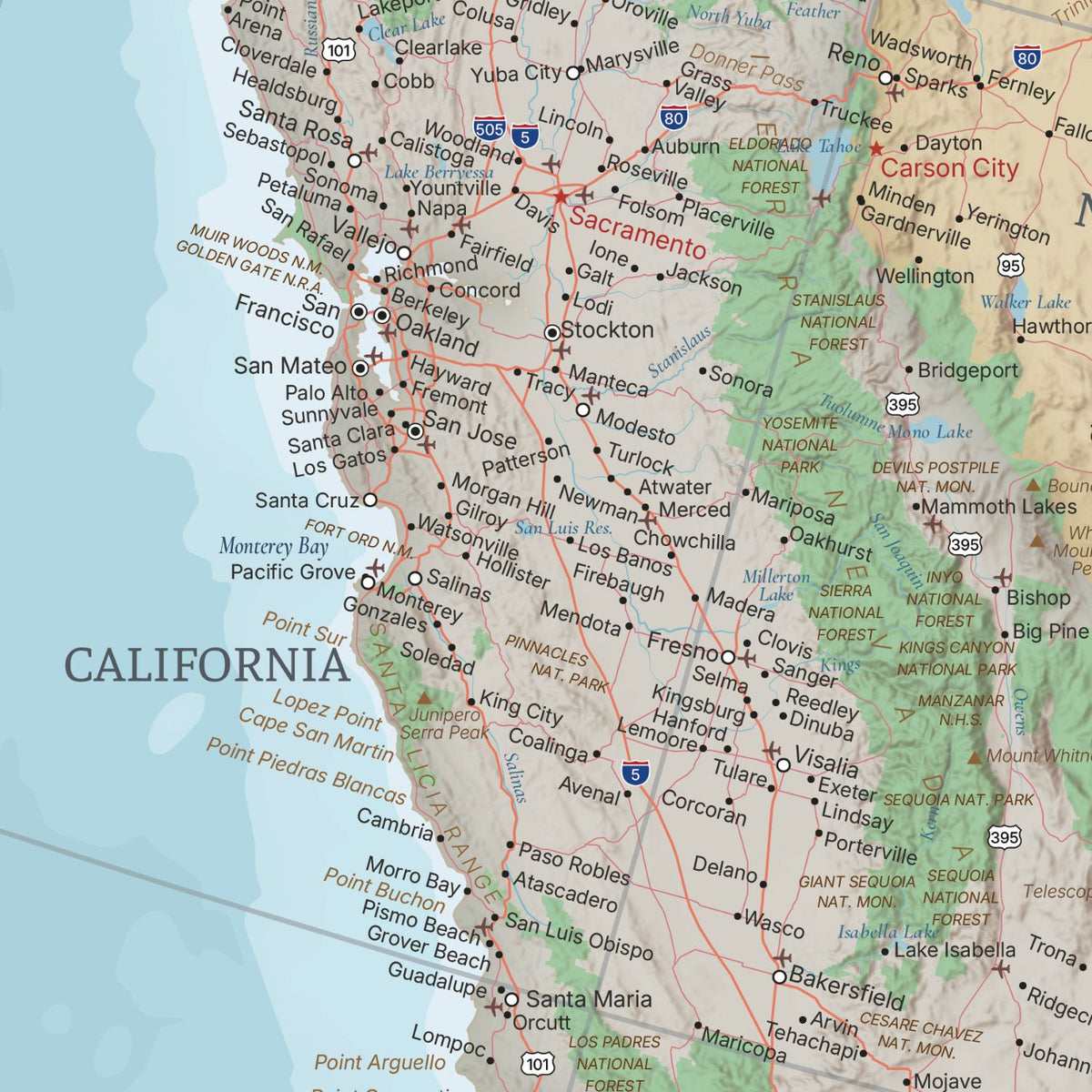 Gallery Wrapped - Signature USA Travel Map with pins - Stretched Canvas