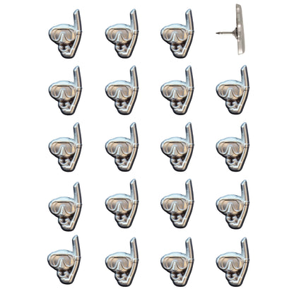 Snorkel Mask Push Pins Silver Pack of 20
