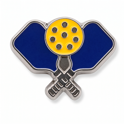 Pickleball pin - crossed paddles and ball enamel push pin and lapel pin, a fun pickleball gift