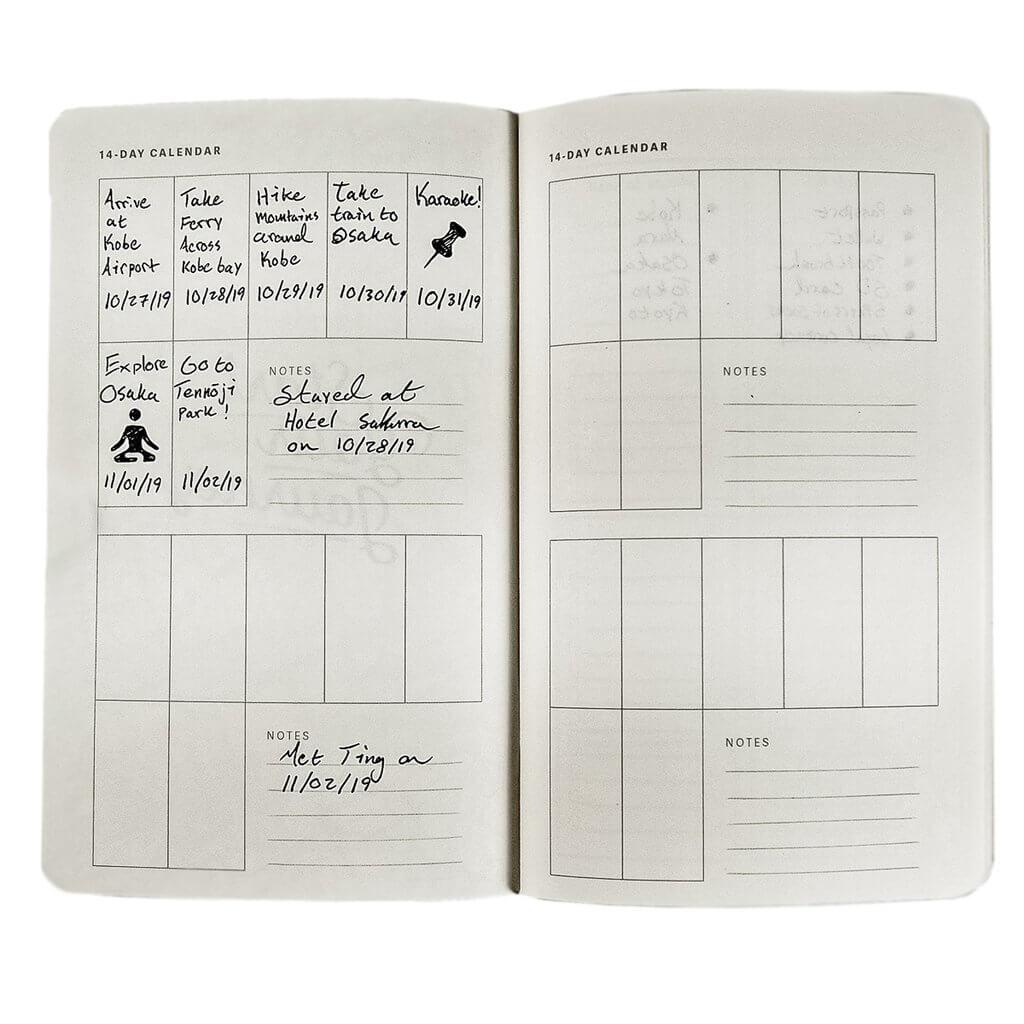 Travel Journal Calendar