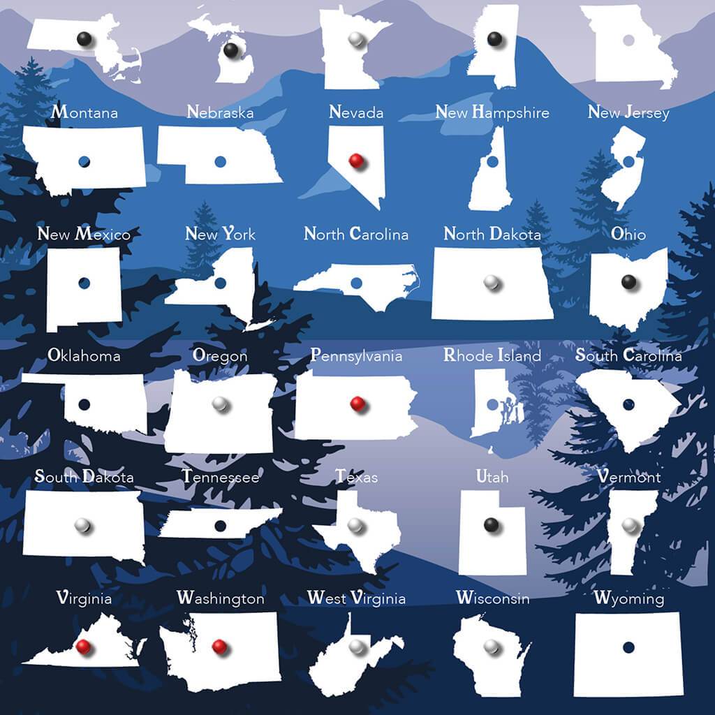 50 States Bucket List Tracker Closeup