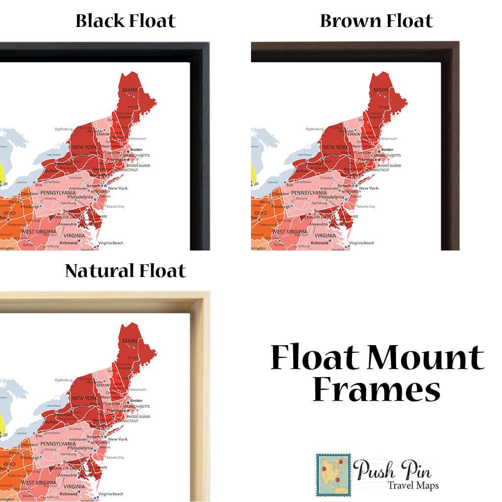 Optional Float Frame Colors for 24"x36" size only*