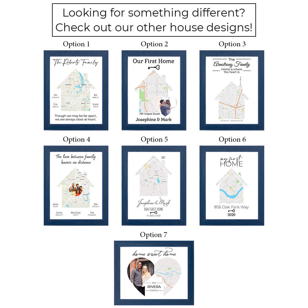Family Photo House Map Art - 7 Layout Options