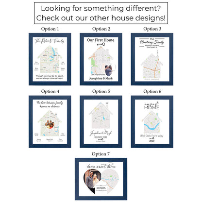 Family Photo House Map Art - 7 Layout Options