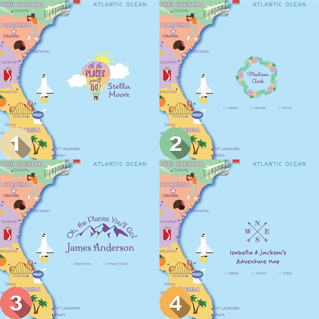 Personalization Layout Options for Kids Map