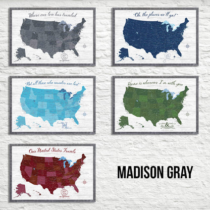 Anniversary Canvas Maps in Premium Madison Gray Frame