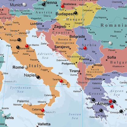 Blue Oceans Europe Map Closeup