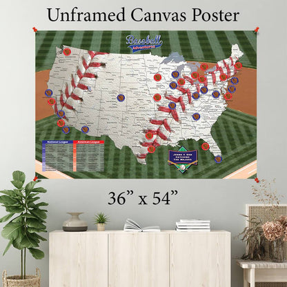 Baseball Adventures Canvas Poster 36 x 54