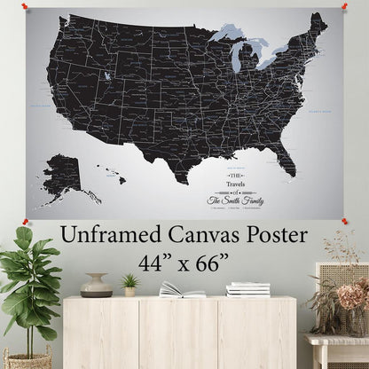 Black Ice USA Canvas Poster 44" x 66"