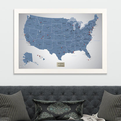 Blue Ice USA Push Pin Travel Map