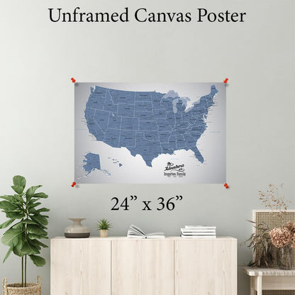 Blue Ice USA Canvas Poster 24" x 36"