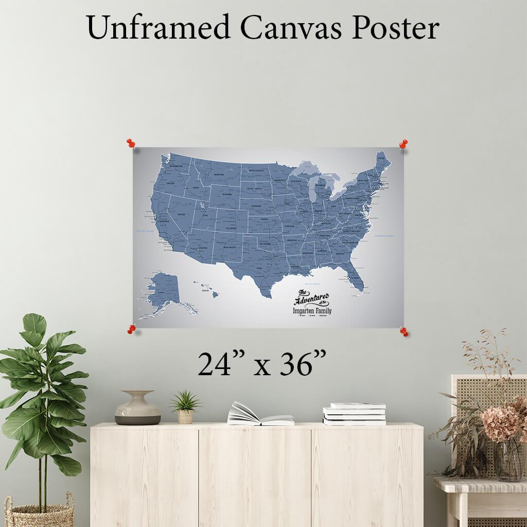 Blue Ice USA Canvas Poster 24&quot; x 36&quot;