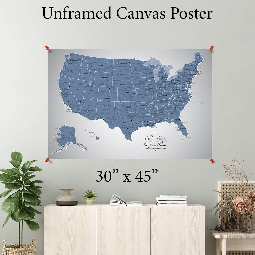 Blue Ice USA Canvas Poster 30&quot; x 45&quot;
