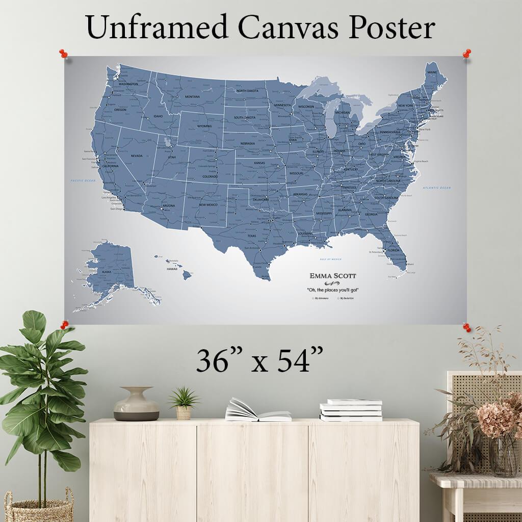 Blue Ice USA Canvas Poster 36&quot; x 54&quot;