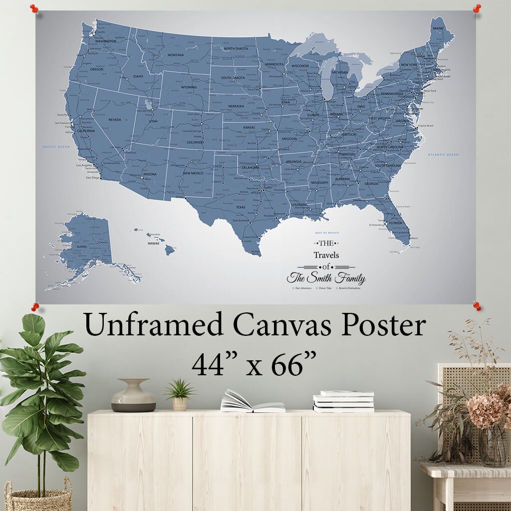 Blue Ice USA Canvas Poster 44&quot; x 66&quot;