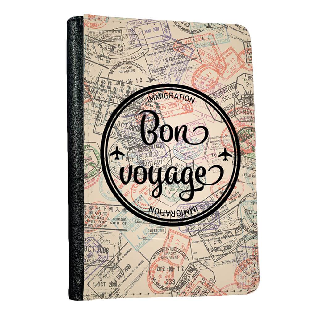 Bon Voyage passport holder close up