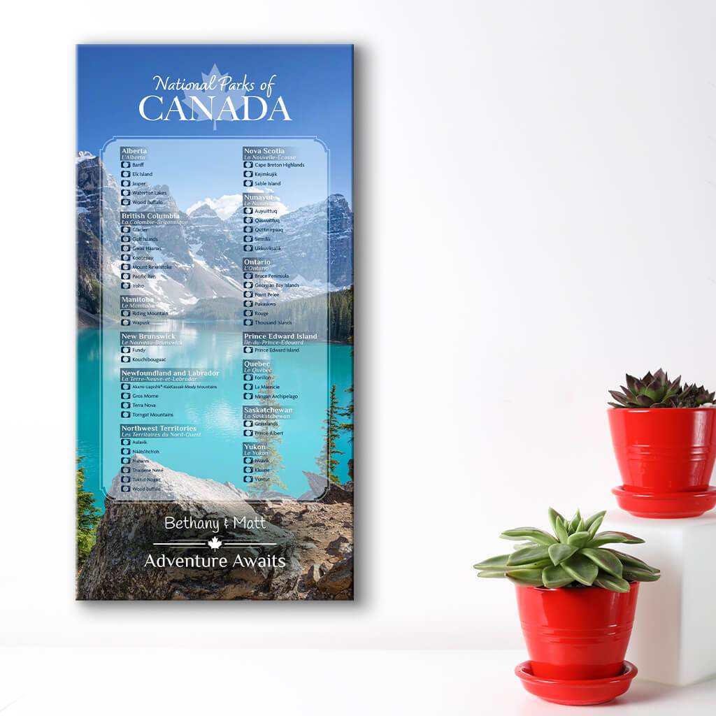 National Parks of Canada Bucket List Tracker Gallery Wrapped