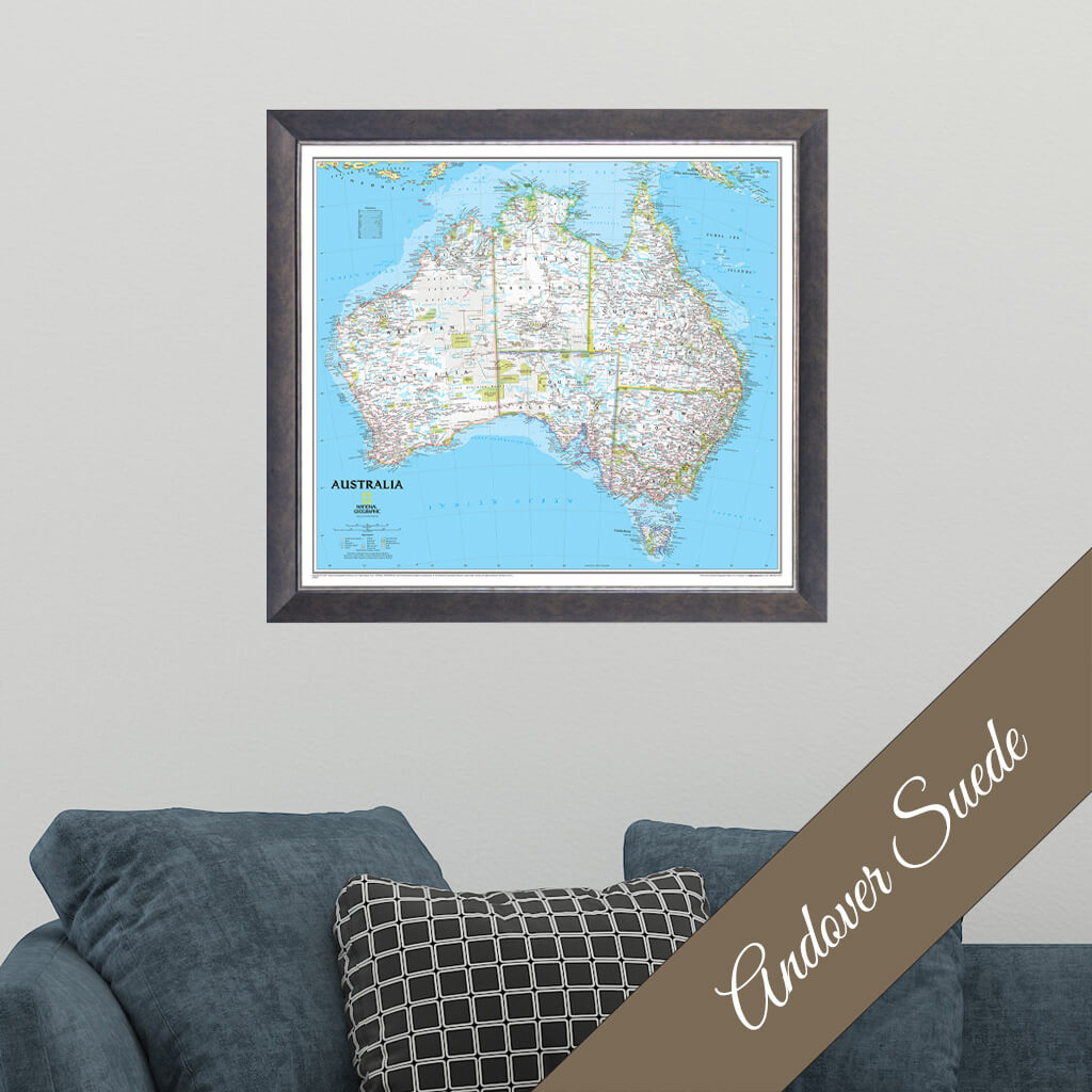 Canvas - Classic Australia Travel Map with Pins