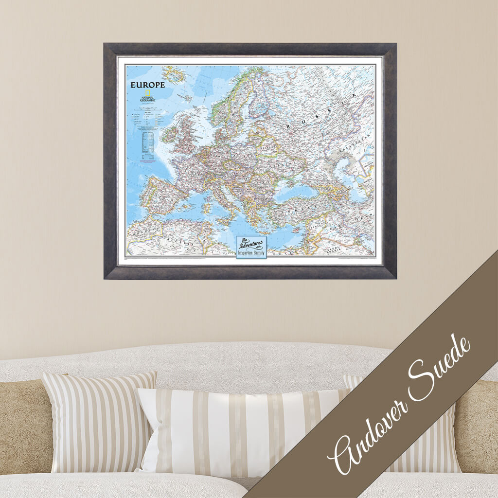 Canvas - Classic Europe Travel Map with Pins