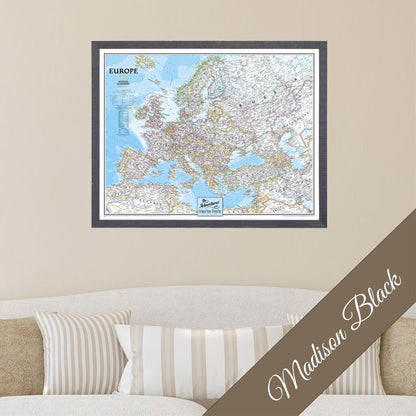 Canvas - Classic Europe Travel Map with Pins