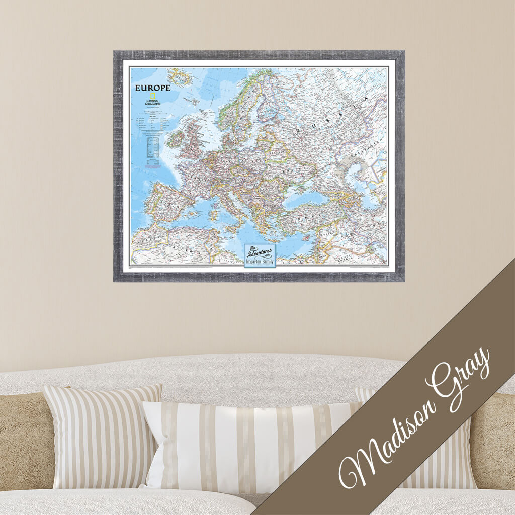 Canvas - Classic Europe Travel Map with Pins