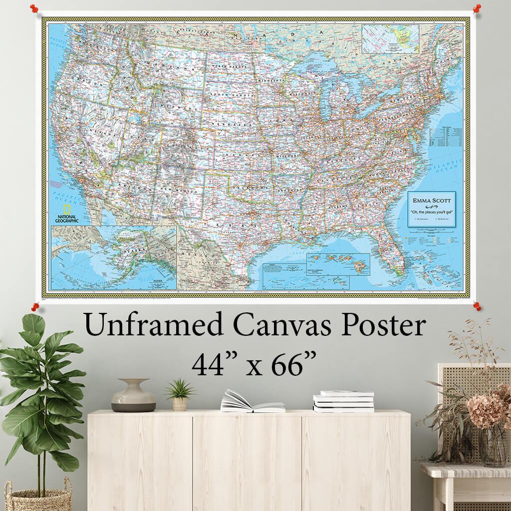Classic USA Canvas Poster 44 x 66