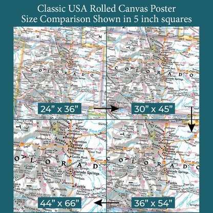 Font Size Comparison on 4 Poster Sizes