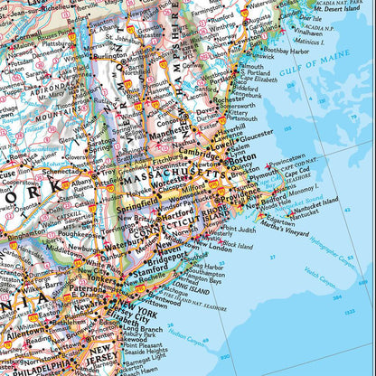 Closeup of East Coast