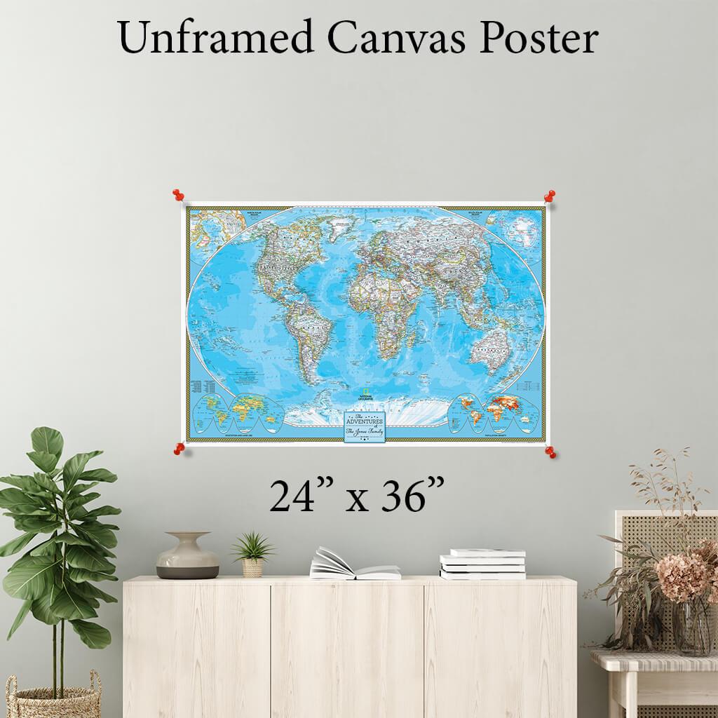 Classic World Canvas Poster 24 x 36