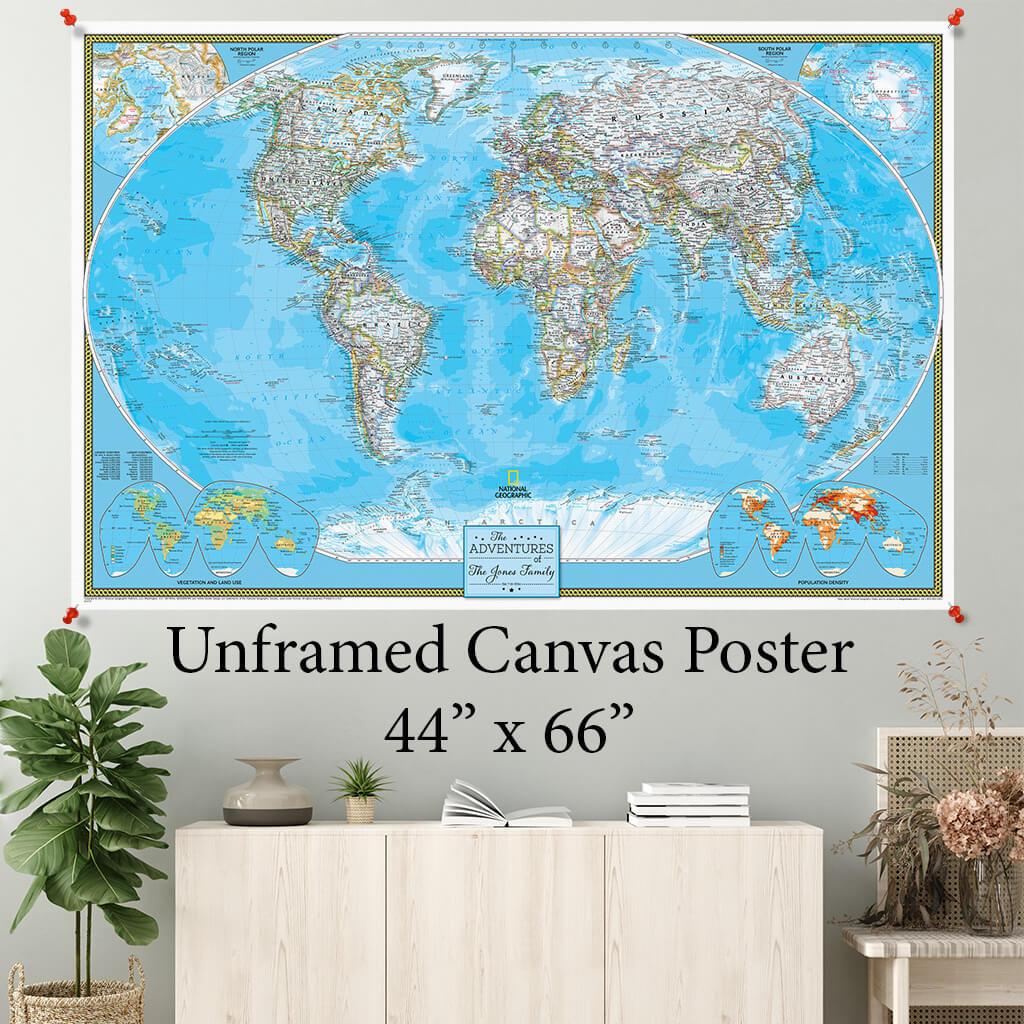 Classic World Canvas Poster 44 x 66