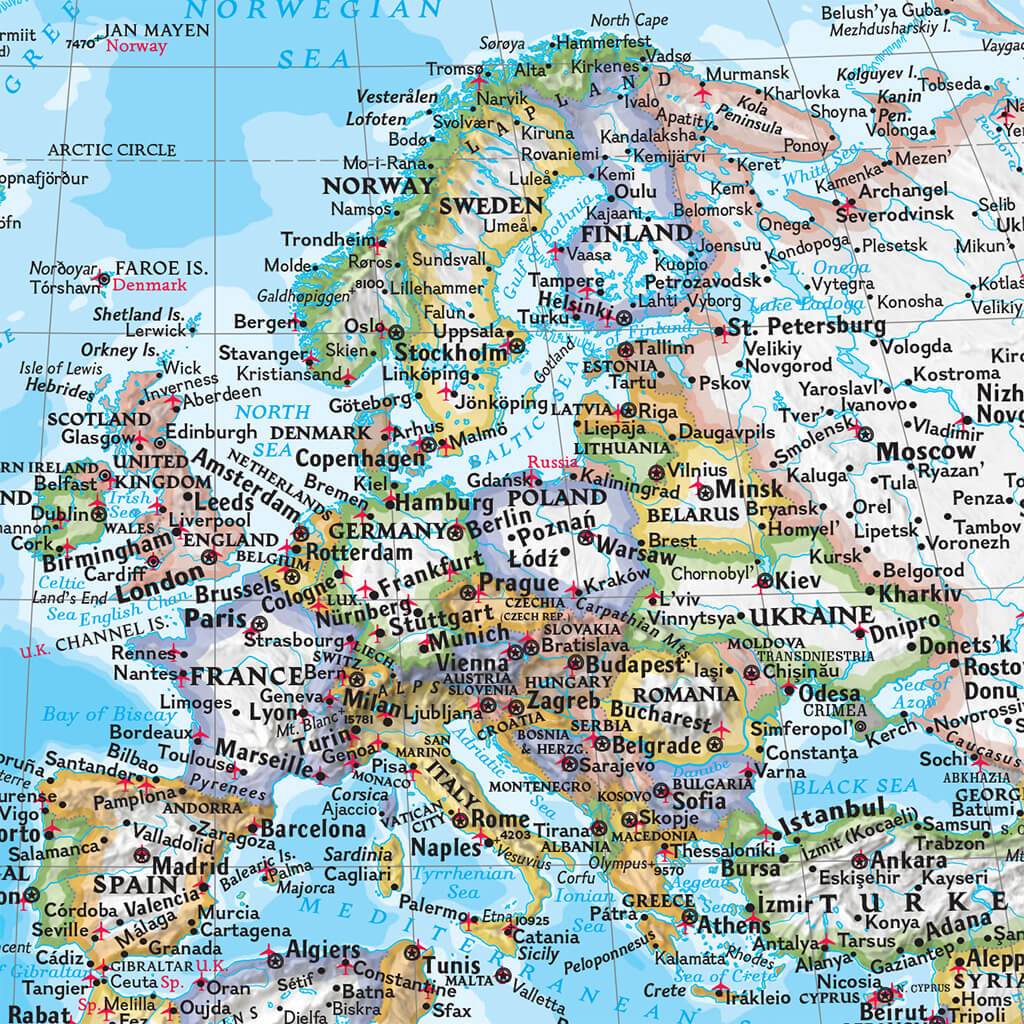 Closeup of Europe