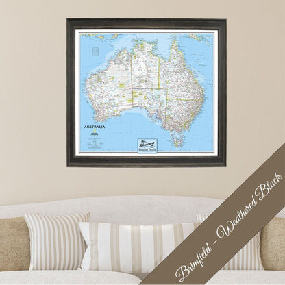 Canvas - Classic Australia Travel Map with Pins