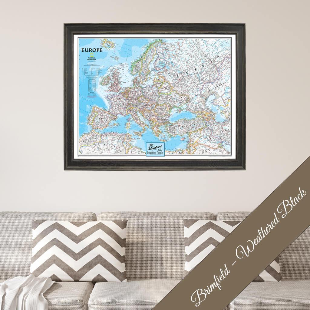 Canvas - Classic Europe Travel Map with Pins