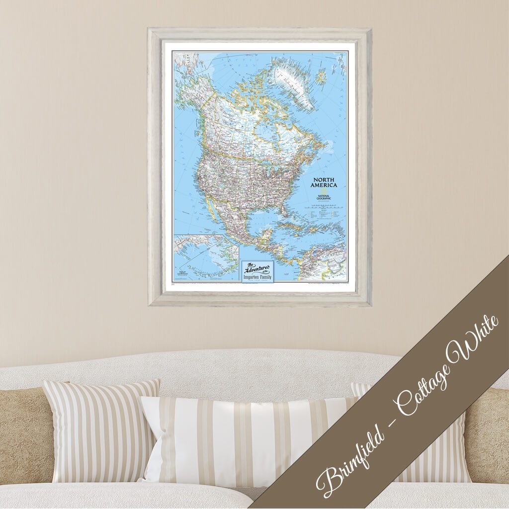 Canvas - Classic North America Travel Map with Pins
