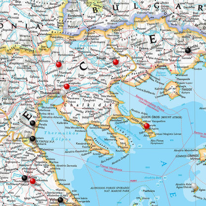 Closeup of Nat Geo Classic Greece Map