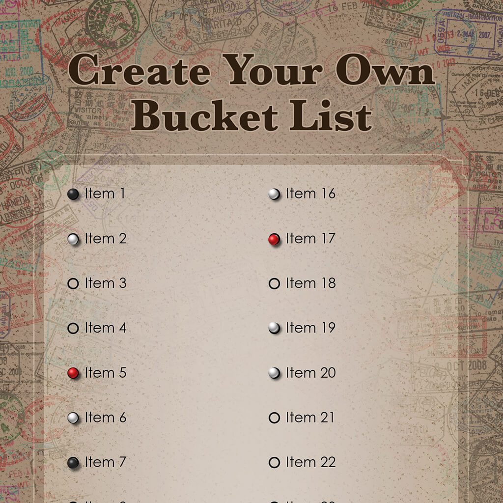 Create Your Own Bucket List - Pattern Backgrounds