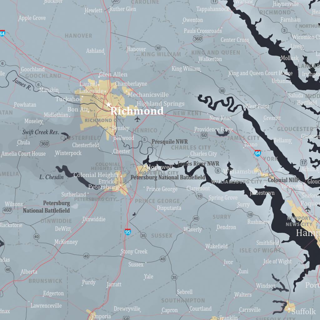Slate Virginia Map Closeup