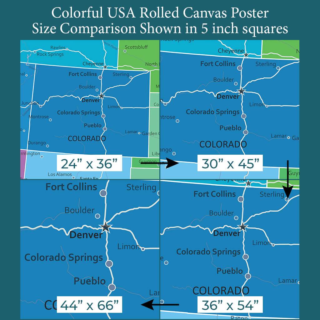 Font Size Comparison on 4 Poster Sizes