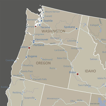 Closeup of Pacific Northwest