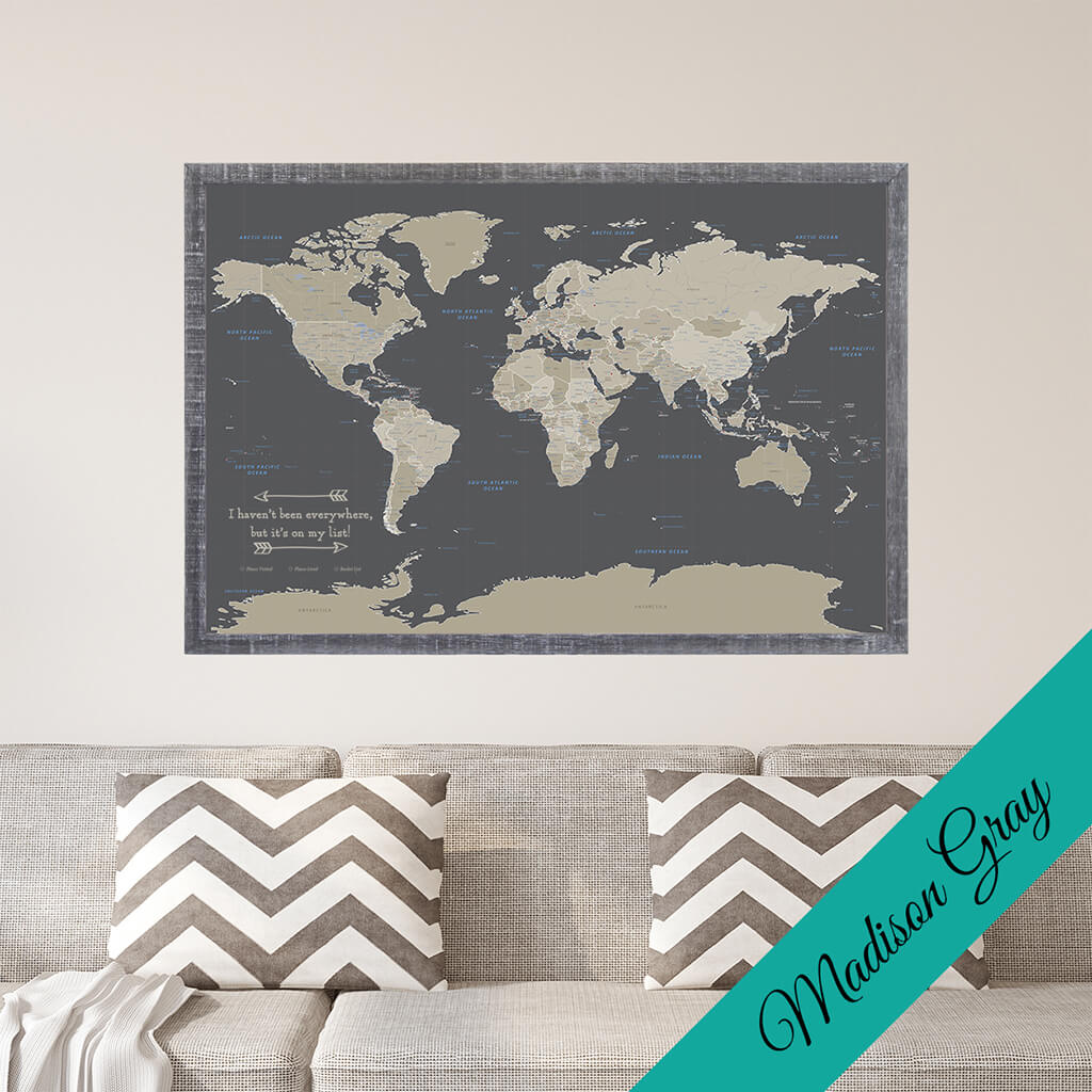 Canvas Earth Tone World Madison Gray Frame