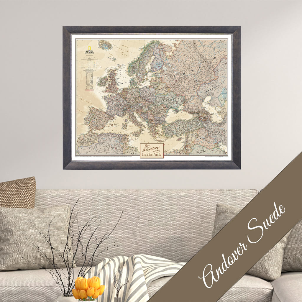 Canvas - Executive Europe Travel Map with Pins