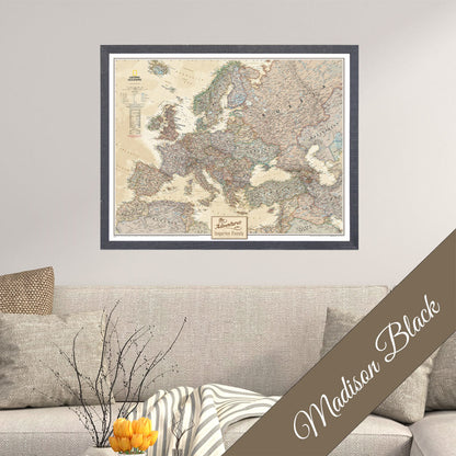 Canvas - Executive Europe Travel Map with Pins